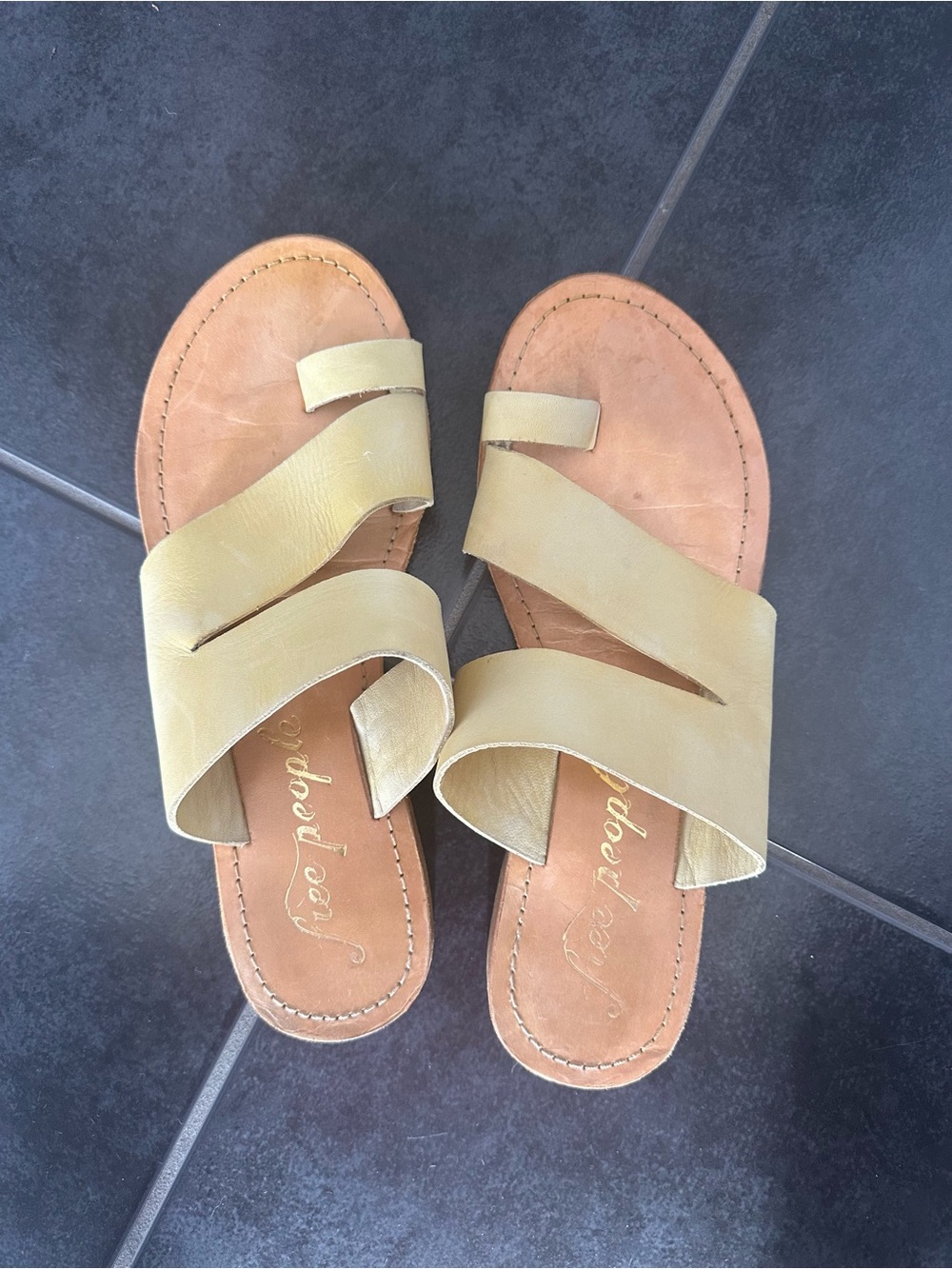 Free People Leather Abilene Toe Loop Sandals